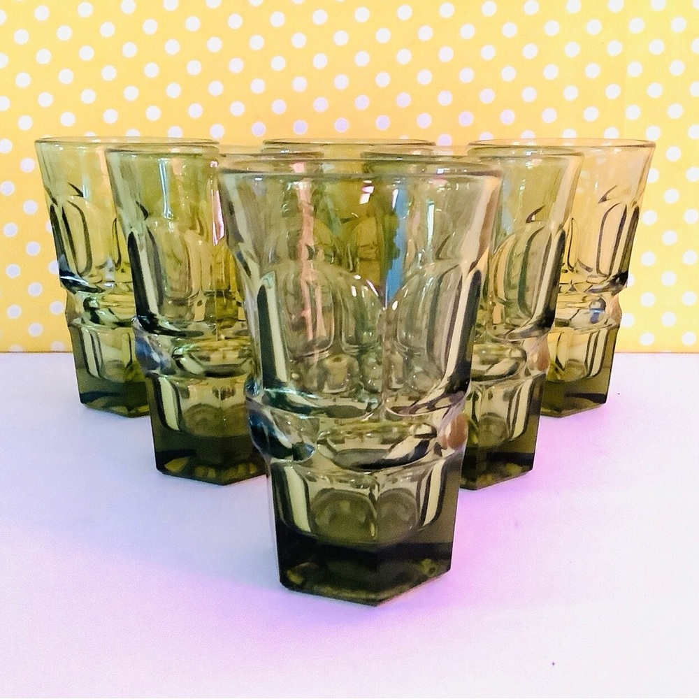 Set of 8 Fostoria Vintage Collectible Chunky Glassware Henry Ford Museum Glass